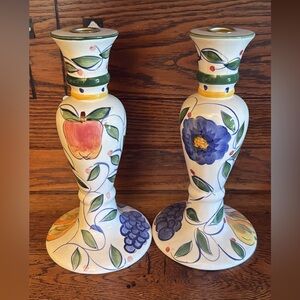Handpainted Porcelain Candlesticks